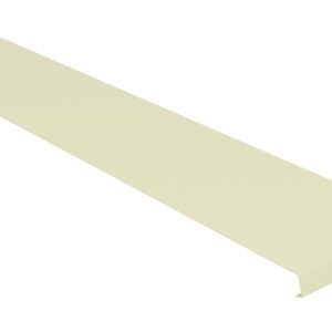A flat, rectangular piece of beige metal with a bent edge, resembling a shelf or panel. It has a smooth surface and one corner features a small hole, possibly for mounting or attaching purposes. The background is white.