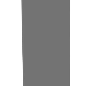 A tall, rectangular, flat, gray panel standing upright, slightly tilted to the right against a plain white background. Its surface appears smooth and untextured.