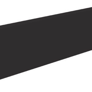 A black, rectangular blank panel with a matte finish is shown at an angle. It seems designed for mounting, with small holes on the left edge for screws. The panel is simple and unadorned, suitable for covering or securing electronic equipment or openings.