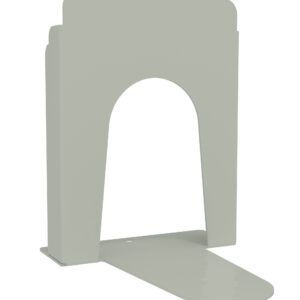 A minimalist, light green bookend with a rounded arch design. The structure has a flat base and supports are visible on both sides, creating a modern and stylish appearance.