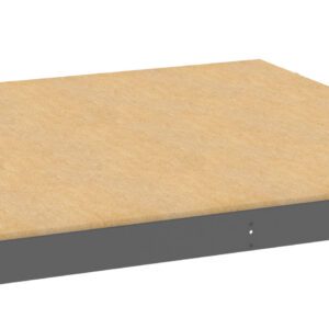 A 3D rendering of a flat, rectangular platform with a light brown surface and dark gray edges. The platform appears to be an isolated panel or board.