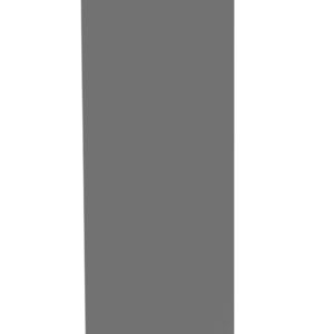 A tall, rectangular, gray 3D object stands upright against a white background. The surface appears smooth and untextured, with the light casting a subtle shadow on one side.