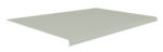A flat, rectangular, light gray metal sheet with raised edges, viewed from an angle against a white background.