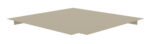 A 3D rendering of a flat, square-shaped object with two short extensions on opposite sides, colored in a light beige tone, set against a plain white background.