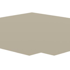 A 3D rendering of a flat, square-shaped object with two short extensions on opposite sides, colored in a light beige tone, set against a plain white background.