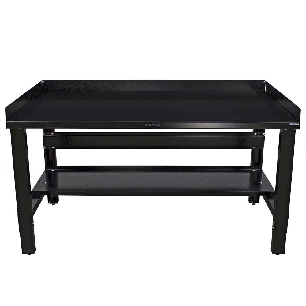 Borroughs Adjustable Height Workbench, with Bottom Shelf & Back & End Guards - BO-WB130