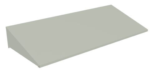 wfzw2oi7tkgfr3eqxykr.jpg Gray, rectangular object with a sloped surface on one side, resembling a wedge or inclined platform, against a plain white background.