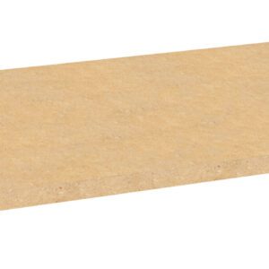 A rectangular slab of particle board, shown from an angle, with a light brown wood finish. The surface is smooth, and the edges are sharply defined against a white background.