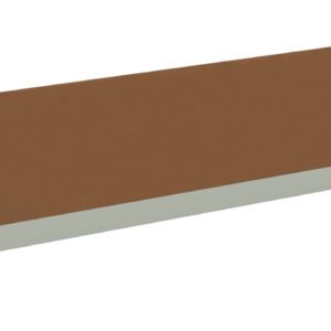A rectangular, flat brown panel with a light gray border, viewed from a slight angle. The surface appears smooth, and the panel is thin with a uniform thickness.
