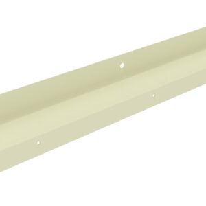 A long, light beige L-shaped metal bracket with pre-drilled holes along its surface, suitable for mounting or structural support.