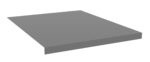 A gray, flat rectangular slab with a simple geometric design and a smooth surface, viewed from a slightly elevated angle, highlighting its thickness.