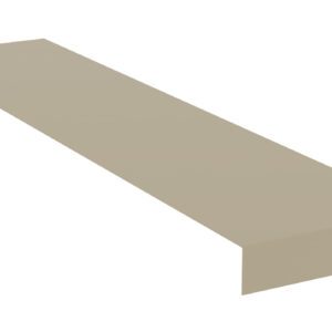 Beige, rectangular 3D object resembling a board with a descending edge on one side, viewed from an angle against a white background.