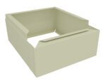 A beige, open, square-shaped box with no lid, displayed on a plain white background. The sides of the box appear to be made of thin, flat panels.