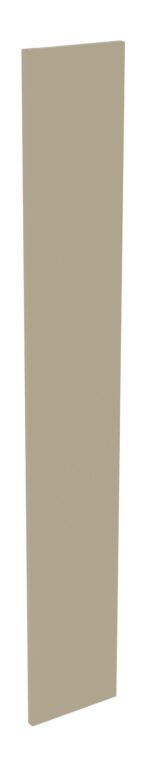 A tall, thin, rectangular beige panel standing upright against a plain white background.