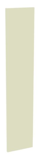 A tall, narrow, vertical beige panel set against a plain white background.