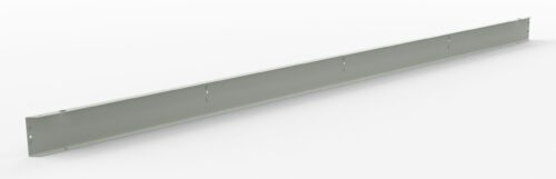 A long, rectangular metallic bracket with several holes for mounting is displayed against a white background. The bracket has a smooth surface and is designed for structural support or attachment purposes.