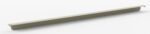 A long, thin, beige metal bracket is shown against a white background. It has mounting holes on each end and a curved bottom edge.