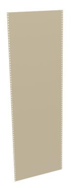 A vertical piece of beige paper, possibly for a dot matrix printer, with perforated strips and holes along both long edges.