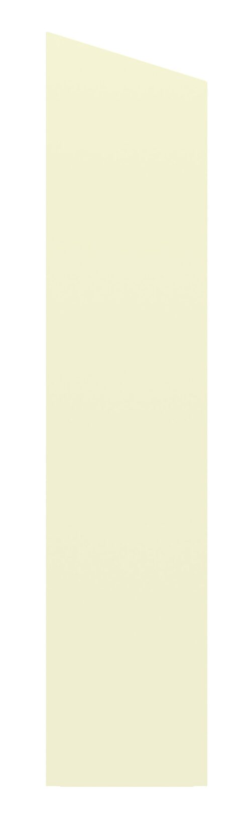 A tall, narrow, off-white geometric shape with a tilted top edge on a light background. The shape resembles a minimalist, elongated vertical rectangle.