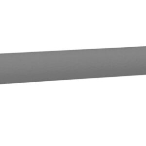 A long, thin, cylindrical gray tube is displayed against a white background. The tube is uniform in color and texture, without any visible markings or features.