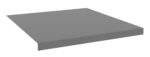 A simple, flat gray rectangular slab is shown against a plain white background. The slab is viewed from an angle, revealing its depth and three-dimensional shape.