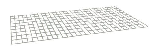 Image of a rectangular metal grid panel with evenly spaced vertical and horizontal bars, forming a grid-like pattern. The panel is tilted, showing a perspective view that highlights its three-dimensional structure.