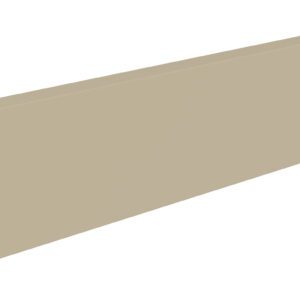 A beige rectangular metal wall panel with a flat design and two small holes on one side for mounting. The panel has a smooth surface and angled edges, creating a simple and modern look.