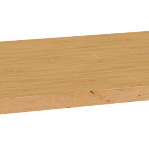 Rectangular wooden plank with a smooth light brown surface and visible grain patterns, floating against a white background.