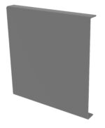 A 3D render of a gray, flat, vertical panel with a T-shaped top and bottom edge. The panel has a smooth, uniform surface and is shown against a plain white background.