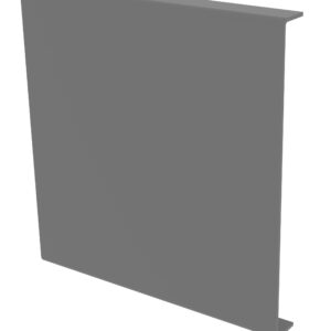 A 3D render of a gray, flat, vertical panel with a T-shaped top and bottom edge. The panel has a smooth, uniform surface and is shown against a plain white background.