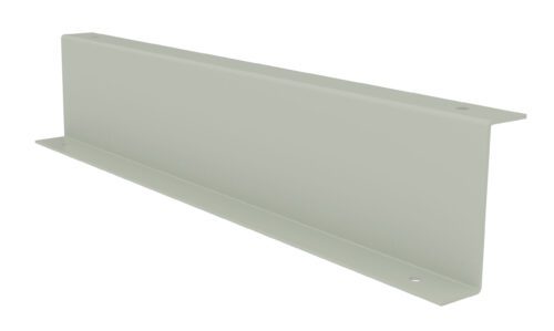 xjpmrqzkb7hdczcjtdzv.jpg A light gray metal bracket with an L-shape design, featuring two holes, one on each end, for mounting. The bracket is shown against a white background.