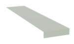 Rectangular, light gray, elongated 3D plank or beam seen from an angled perspective, showcasing its length and depth against a white background.