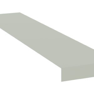 Rectangular, light gray, elongated 3D plank or beam seen from an angled perspective, showcasing its length and depth against a white background.