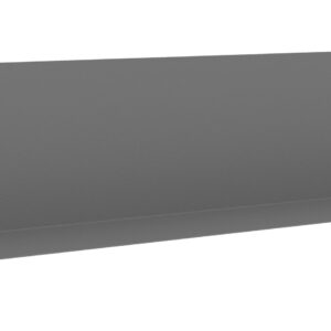 A gray metal angle bracket with two short flanges extending perpendicularly at each end. The surface is smooth and flat, with a slight texture. The bracket is depicted against a white background.