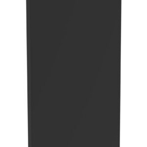 A flat, vertical black rectangle is shown against a white background, resembling a door or panel. The surface appears smooth and solid, with sharp, clean edges.