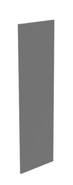 A tall, rectangular acoustic panel stands vertically, featuring a plain gray surface. The panel is designed with clean edges and a minimalist aesthetic, suitable for sound absorption in various settings.