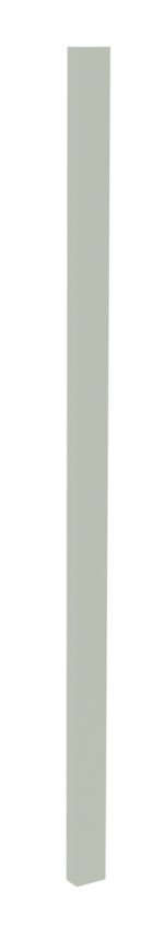 A tall, thin, rectangular prism stands vertically against a white background. It has a plain, light gray surface with no visible markings or textures.