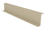 Beige metal bracket with a flat, L-shaped design, featuring two holes for mounting. The surface is smooth and the edges are straight, suggesting it is designed for structural support or installation purposes.