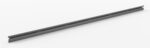 Gray, elongated metal rail with evenly spaced holes along its length, shown against a white background. The rail is narrow and appears to be a component for mounting or structural support.