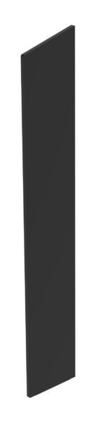 A tall, rectangular, black standing panel with a smooth surface, displayed against a white background.