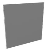 A plain, gray sheet of paper with perforated edges on both sides, set against a white background.