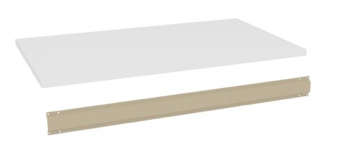 ye8yzw1ztcplitrx8aak.jpg A white rectangular panel and a long beige metal bracket, displayed against a plain background. The bracket has small holes on the sides, suggesting it is meant for mounting or attachment.