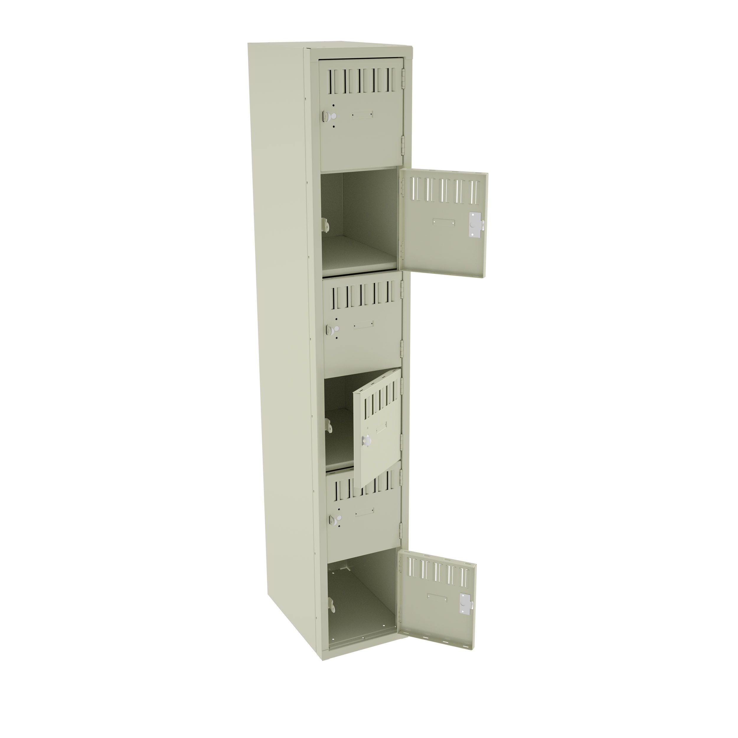 12" W x One-Wide Assembled Six-Tier Box Locker without Legs, Champagne/Putty