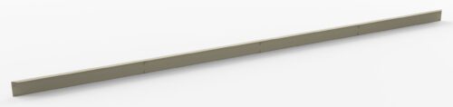 yem2xbcu0u6rur6kyvlh.jpg A long, narrow, light gray metal strip is shown against a plain white background. The strip has evenly spaced holes along its length, suggesting it is designed for mounting or attachment purposes.
