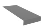 A long, flat, gray metal Z-channel piece with a right-angle bend at one end, extending away from the viewer on a white background.