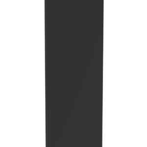 Tall, narrow, rectangular black panel standing upright against a white background.