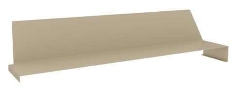 ygnscao316qs0etrxtu2.jpg A beige, minimalist shelf with a slanted backrest and a flat base, designed for wall mounting. The shelf features squared edges and a simple, modern design, suitable for home or office environments.