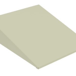 A 3D illustration of a beige rectangular wedge with a sloped surface. The wedge is displayed on a white background, showcasing its geometric shape and smooth texture.