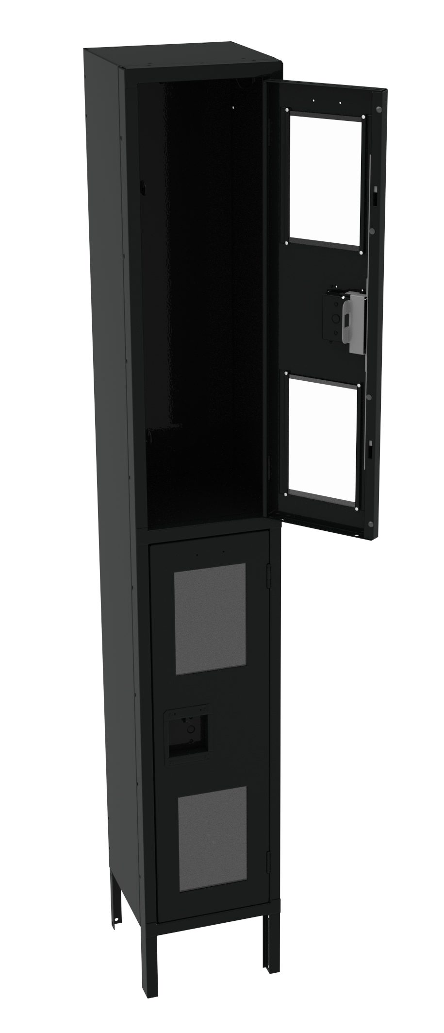 Three-Wide Assembled Double Tier C-Thru Locker Without Legs