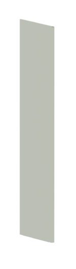 A tall, rectangular, light gray panel displayed against a plain white background. The panel is oriented vertically, showing its narrow side in perspective.